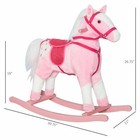 Qaba Kids Plush Rocking Horse Ride-on Baby Girl Toy Pony W  Realistic Sound Pink