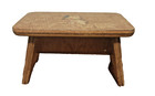 Child Step Stool Wood Vintage Foot Stool With Burnt Pyrography Bear