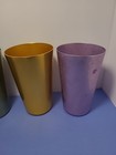 Set Of 4 Retro Aluminum Tumblers Drinking Glasses Mid Century Repro