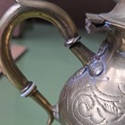 Engraved Brass Middle Eastern Teapot coffee Pot W  Lid Footed Base Handmade