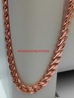 Vintage Shiny Copper Chain Necklaces Pure Solid Copper Cuban Chain Necklace
