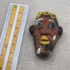 Rare Ancient Phoenician Colorful Mosaic Glass Face Head Motif Bead Amulet 