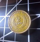 1864 2c Large Motto Two Cent Piece Au