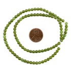 Round Green Nephrite Jade Beads 4mm Gemstone 15 Inch Strand