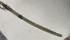 Vintage Southeast Asia Cutlass Etched Sword   Sheath 37  Long