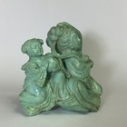 Old Chinese Fine Turquoise Carving Figures Ma Gu Presented Longevity 618 Grams
