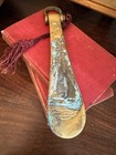Nautical Antique Vintage Solid Brass 7 3    Shoe Horn Anchor Ship Wheel Verdigris