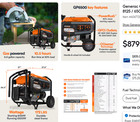 Generac Gas-powered Portable Generator W cosense 8125   6500 -watt Gasoline