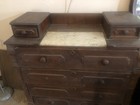 Antique Victorian Eastlake Walnut Dresser With Marble Top   Glove Boxes42x39x17 
