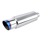  Exhaust Muffler stainless Steel Exhaust Tip universal 2 Intlet 3 Outlet Blue