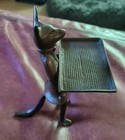 Vintage The Bombay Company Co 1167230 Bronze Fox Business Card Holder 7  Tall