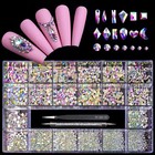 600 Crystal Ab Diamonds   2500 Flat Rhinestones Mix For Diy Crafts - 20 Styles 