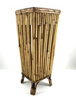 Vintage Mcm Style Footed Bamboo Umbrella Stand 17 5   