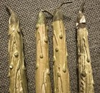 Vtg Mcm Wooden Drip Christmas Candlesticks Candle Set 4 Taper Wood 12   