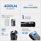 Wuben G5 Rechargeable Edc Flashlight  400 Lumens Dual Light Sources Mini Flashli