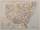 Antique 1880s Lithograph New South Wales Map Chambers   Lot Of 2