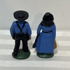 Vintage Cast Iron Amish Couple Antique Figures Display