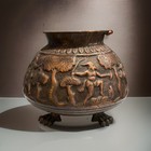 Rare Late 19th Century Indian Repousse Bronze copper Ceremonial Urn Thanjavur