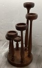 Vintage Mcm Wooden Candelabra Candleholder 6 Tier 15 1 4    Tall