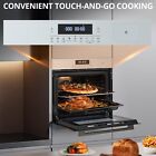    24  Electric Single Wall Oven 2 5cu ft With 8 Baking Modes 3000w Touch Control