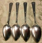 Vintage Wm A Rogers Springtime Pattern 1933 Silverplate Soup Spoons  4 set 