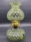 Fenton Green Hobnail Courting Oil Lamp Finger Lamp 9   
