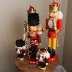 Antique German Wooden Nutcracker Ornament Small Vintage Hand Painted