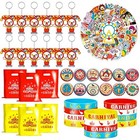 98 Pcs Circus Party Favors  Clown Keychains Goodie Bags With Stickers  Rubber 