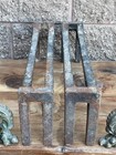 Antique Pair Of Monumental Brass   Iron Andirons Late 19th Century