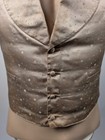1860   s Ivory Dot Silk Satin Wedding Waistcoat W Padded Chest