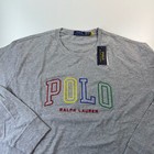 New Nwt Polo Ralph Lauren Shirt Mens 2x Big Gray Crew Neck Embroidered Preppy