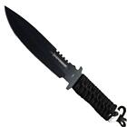 Military Tactical Fixed Blade Survival Black Hunting Full Tang Knife  sheath 12 
