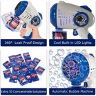 2 Bubble Gun For Kids  Light Up Bubble Machine For Toddlers  8 Hole Blower With