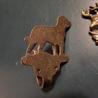 Vintage Lot Of 3 Solid Brass Golden Retriever   Setter Dog And Deer Wall Hooks 