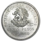 1950 Mexico Silver 5 Pesos Southern Railroad Au