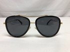 Authentic New Gucci Gg0062s 003 Aviator Sunglasses Black Frames Grey Lenses