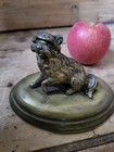 Fabulous 19th Century Gilt Bronze Terrier Figure Desk Decoration