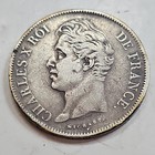 France 1827-b 5 Francs Charles X Km 728 1 0 9silver Uncirculated High Grade Coin