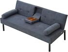 Linen Fabric Futon Sofa Bed Couch Sleeper Convertible Foldable Loveseat3 Seater