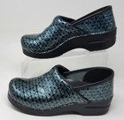 Dansko Women   s Professional Clogs Shoes Size 38 Black Blue Silver Pre-owned 