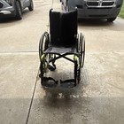 Manual Wheelchair Folding Detachable Footrests Black green 4 Wheels