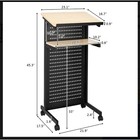 Vingli Mobile Wheeled Lectern Standing Podium W tilted Top Board   Edge Stopper