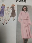Dress 12 Simplicity 9254 Sewing Pattern Uc Vtg 70s Belted Midi Loose Fit Casual