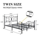 Twin full queen Metal Bed Frame With Butterfly Headboard And Footboard