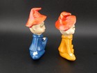 Vintage Christmas Ceramic Pixie Elf Elves With Googly Eyes Decoration Lot Japan