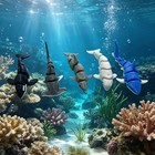 3d Printed Ocean Animal Fidget Toy 5 Pack Articulated Shark Orca Dolphin Whale
