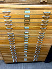 Vintage Mayline Oak Flat Files-20 Drawers W  Original Top   Base-very Nice Con