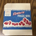 Vintage 50s New Kordite Freze Box-one Quart-great Retro Graphics Kitchen Display