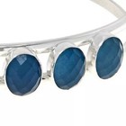 Jay King Sterling Silver Faceted Blue Aquamarine Cuff Bracelet  6-3 4 