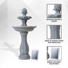 Xbrand 44  H White Fiberglass resin 2-tier Solar Water Fountain Ca-am-243-8383-3
